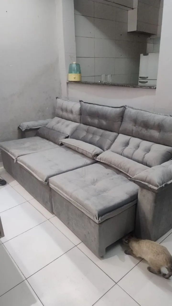 Sofá clara retrátil reclinável 250mt  - Foto 5