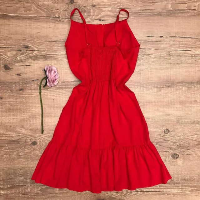 Vestido de babadinho vermelho