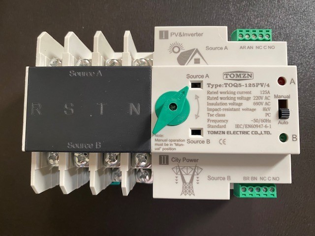 Chave Transferência Gerador Automática e Manual 125A 380V/220V 4P