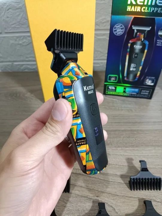 Máquina de acabamento-Barbeador  Kemei Max  Vintage110-220V/80 min DE BATERIA - Foto 3