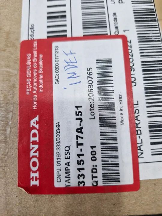 hn Moldura do Farol Esquerdo Honda HRV 2019 a 2021 Original
