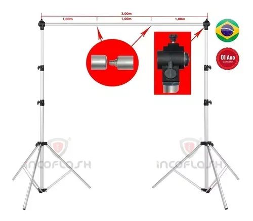Suporte Para Fundo Infinito 2,70m X 3,00m Reforçado