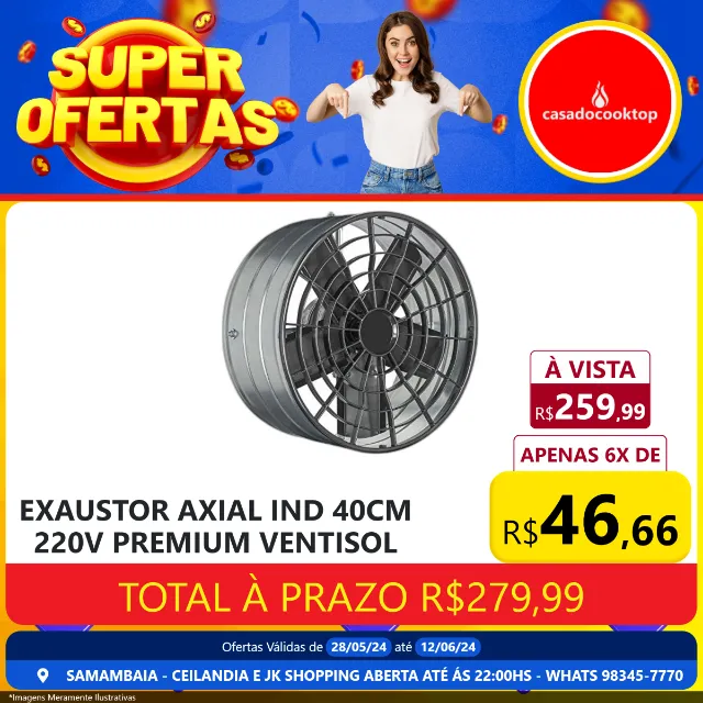 Exaustor axial ind 40cm 220v premium ventisol