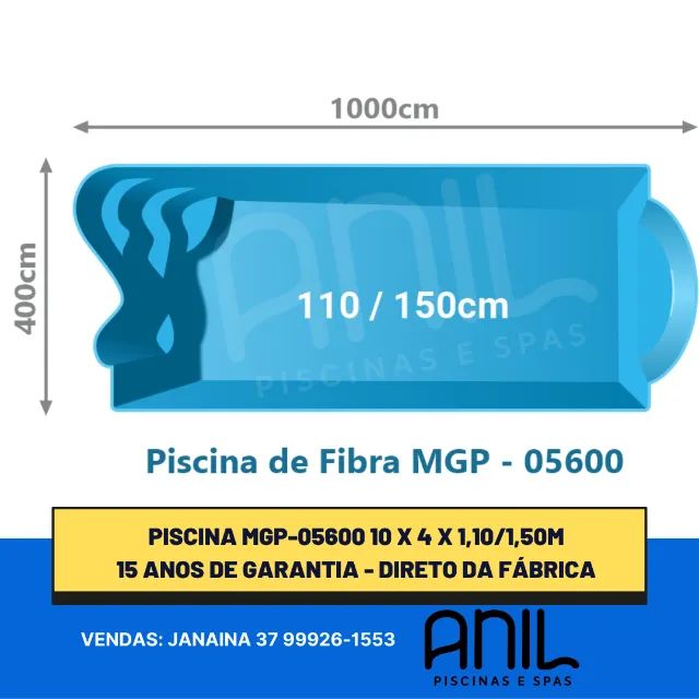 JA - Piscina de fibra 10 metros - modelo exclusivo  - Foto 2