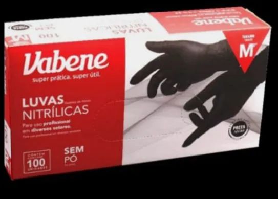 Luvas Nitrilica Preta CX C/ 100 UN Tam P-M-G - Foto 2