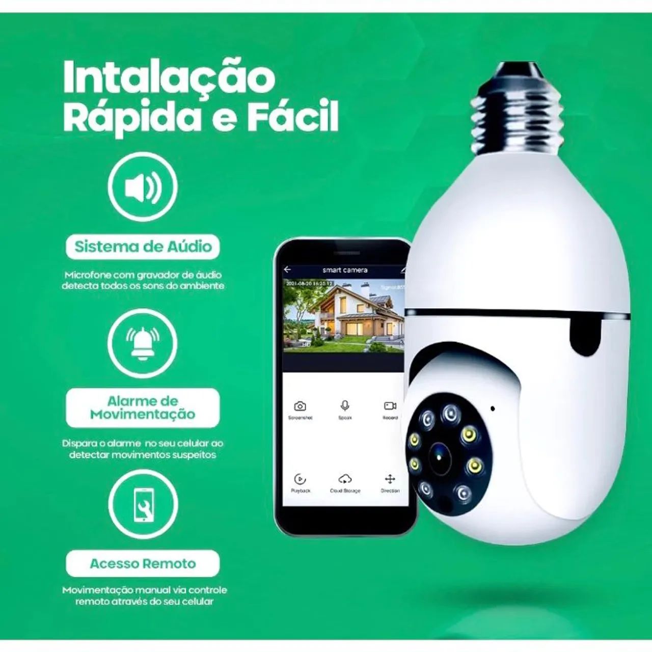 Câmera de segurança Wi-Fi disfarçada de lâmpada - Foto 4