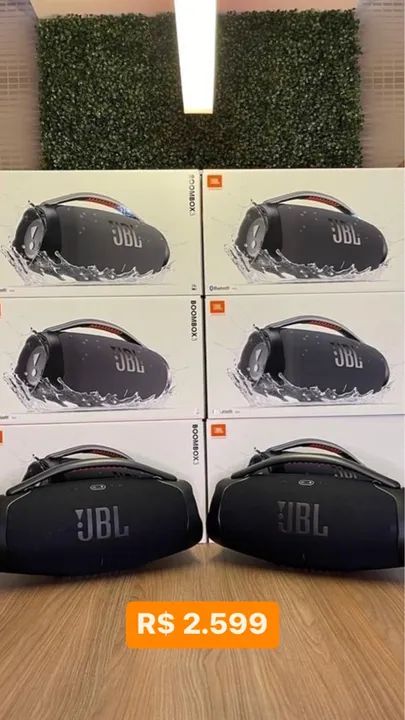 JBL, Caixa de Som, Boombox 3 Wi-Fi, Bluetooth, À Prova D'água e Poeira - Preto