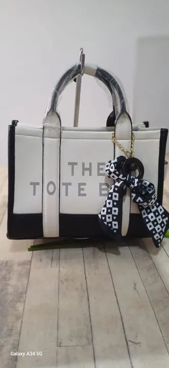 Bolsa Tote Bag - Preta e Branca - Foto 2