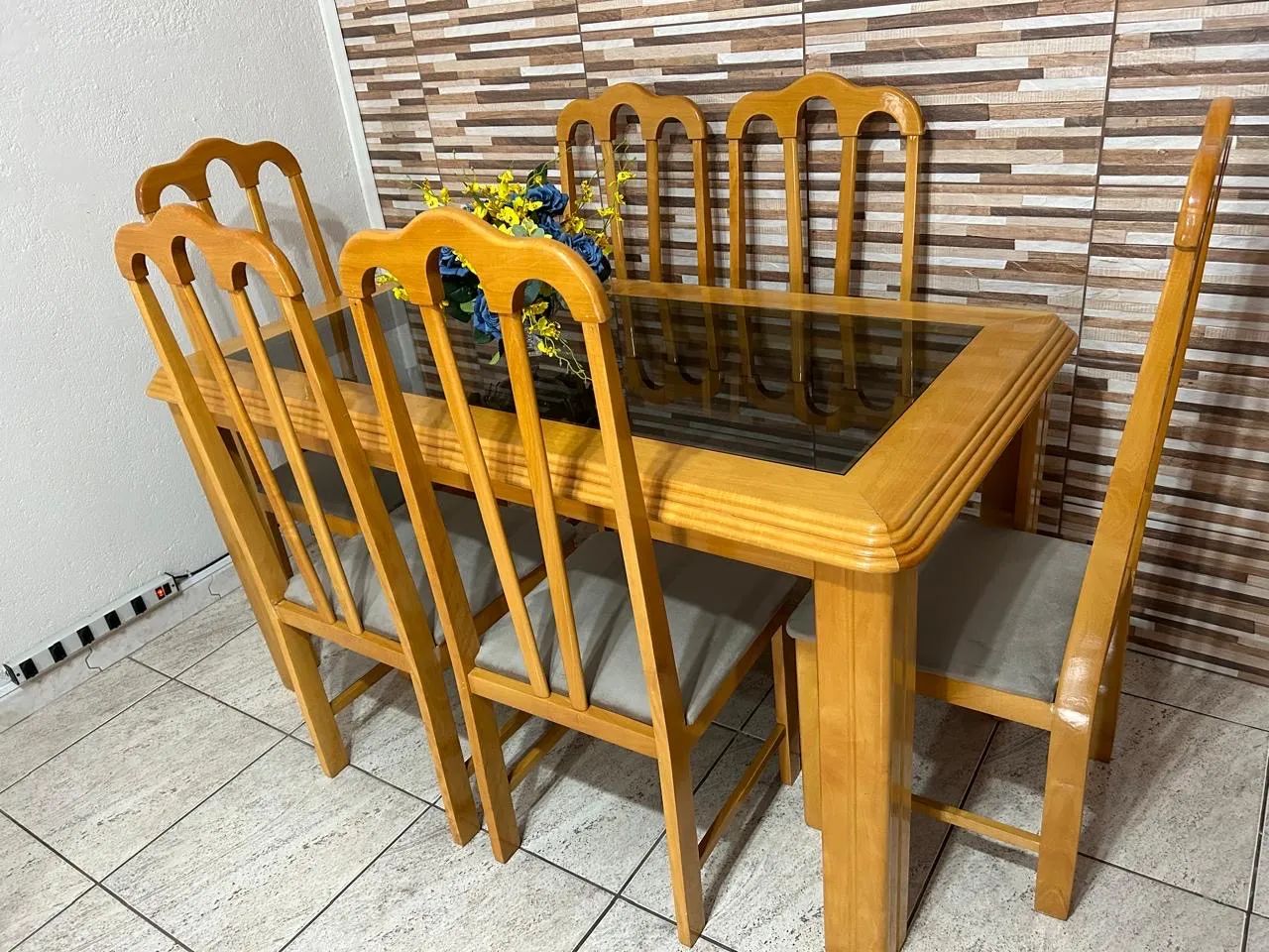 Mesa de Jantar Madeira Maciça 6 Cadeiras - Foto 3