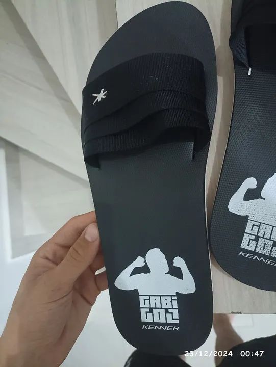 Chinelo Slide Kenner GabiGol - Preta - ORIGINAL - Foto 4