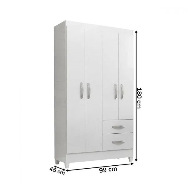 Guarda Roupa 4 Portas 2 Gavetas com Espelho DIVIDIMOS EM ATÉ 10X SEM JUROS - Foto 5