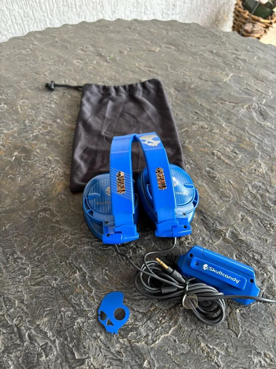 Headphone SkullCandy Azul c/ fio - Foto 2