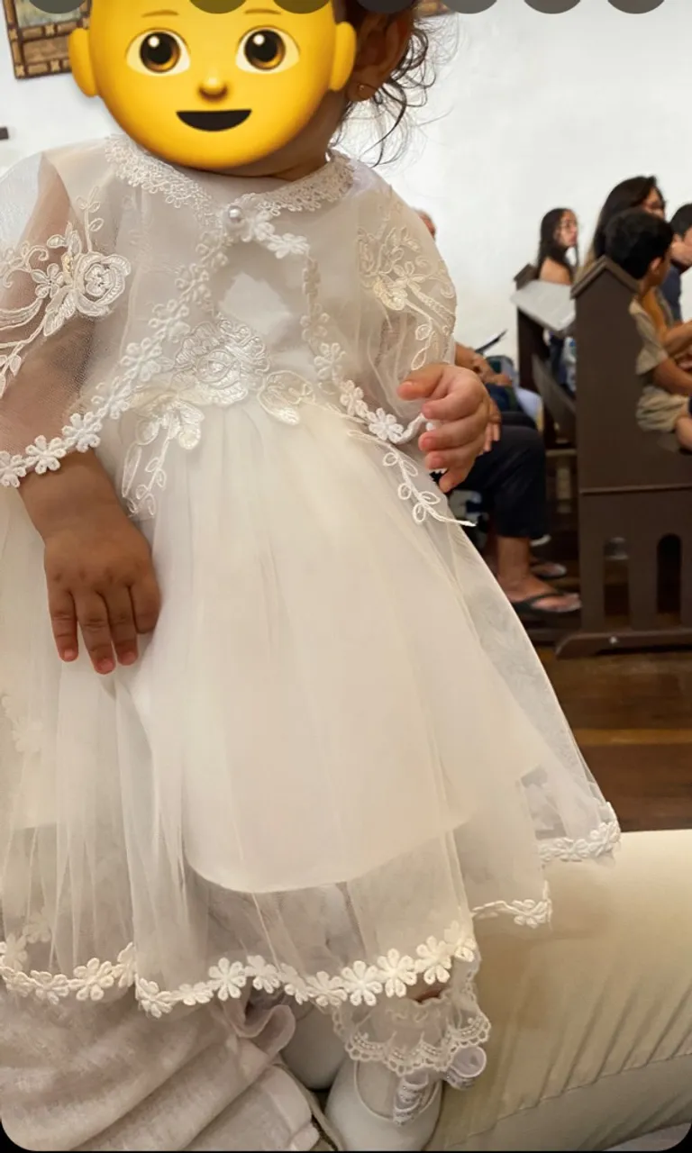 Look completo menina Vestido + sapato + tiara. Batizado