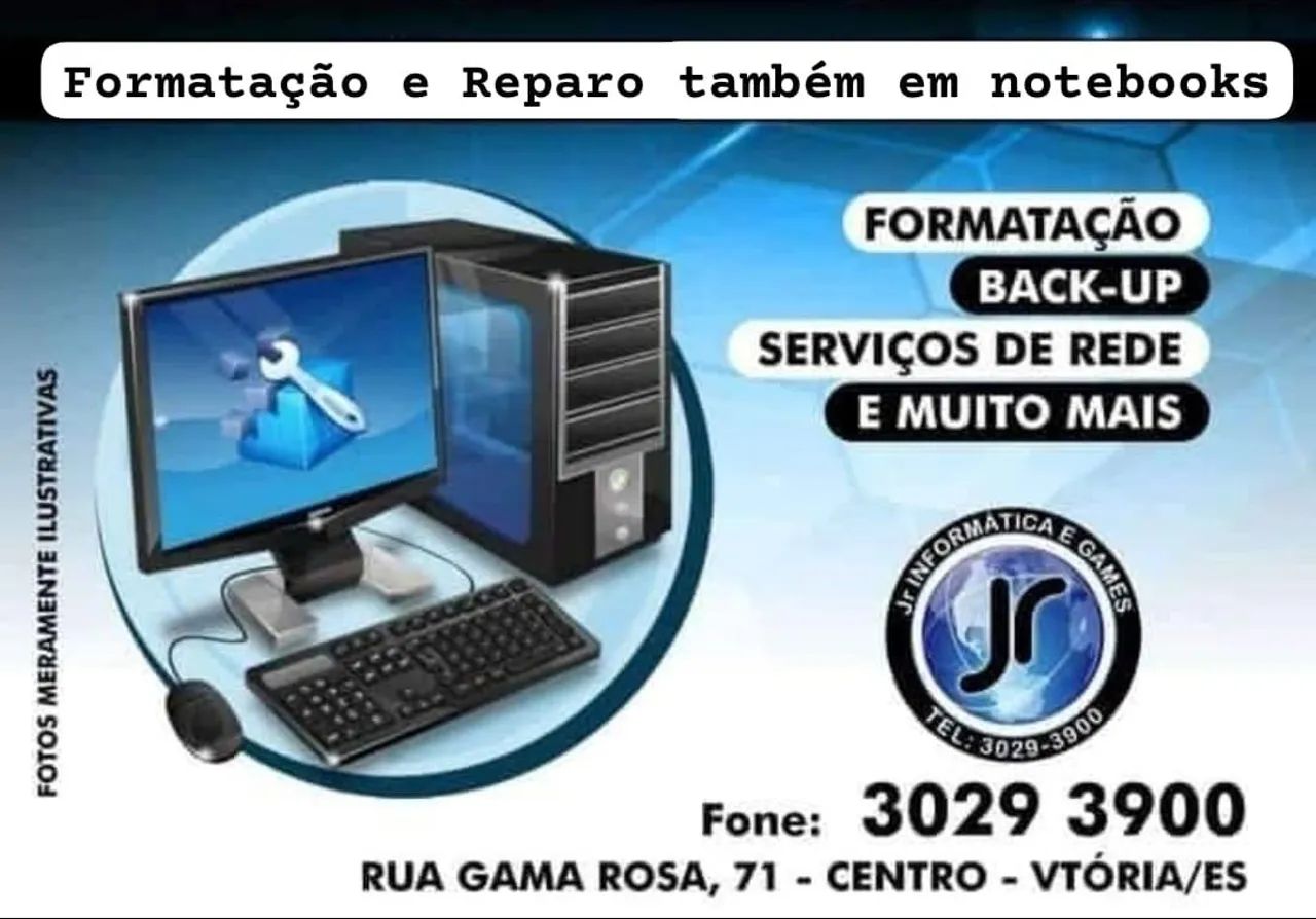 Serviços de reparação e conserto de notebooks