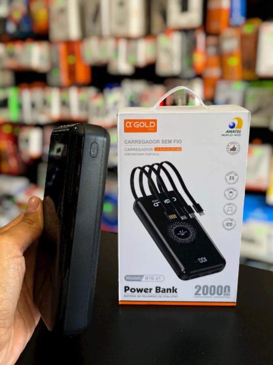 CARREGADOR PORTÁTIL 20.000 MAH GOLD COM INDUÇÃO BTE-21 - Foto 2