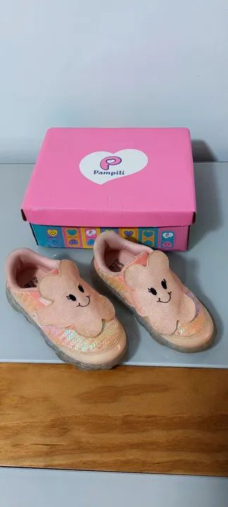 Tênis Infantil Pampili com Luzes - Rosa n°27 - Foto 2