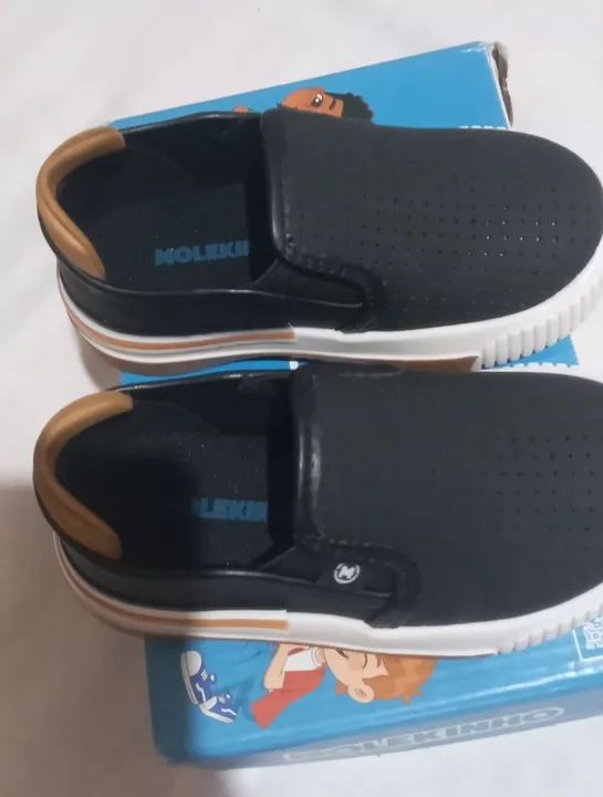 Tênis Molekinho Bebê - Tamanho 21 - Preto - Foto 4