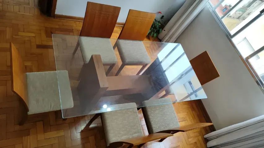 Mesa Tampo de Vidro e 6 cadeiras - Foto 3