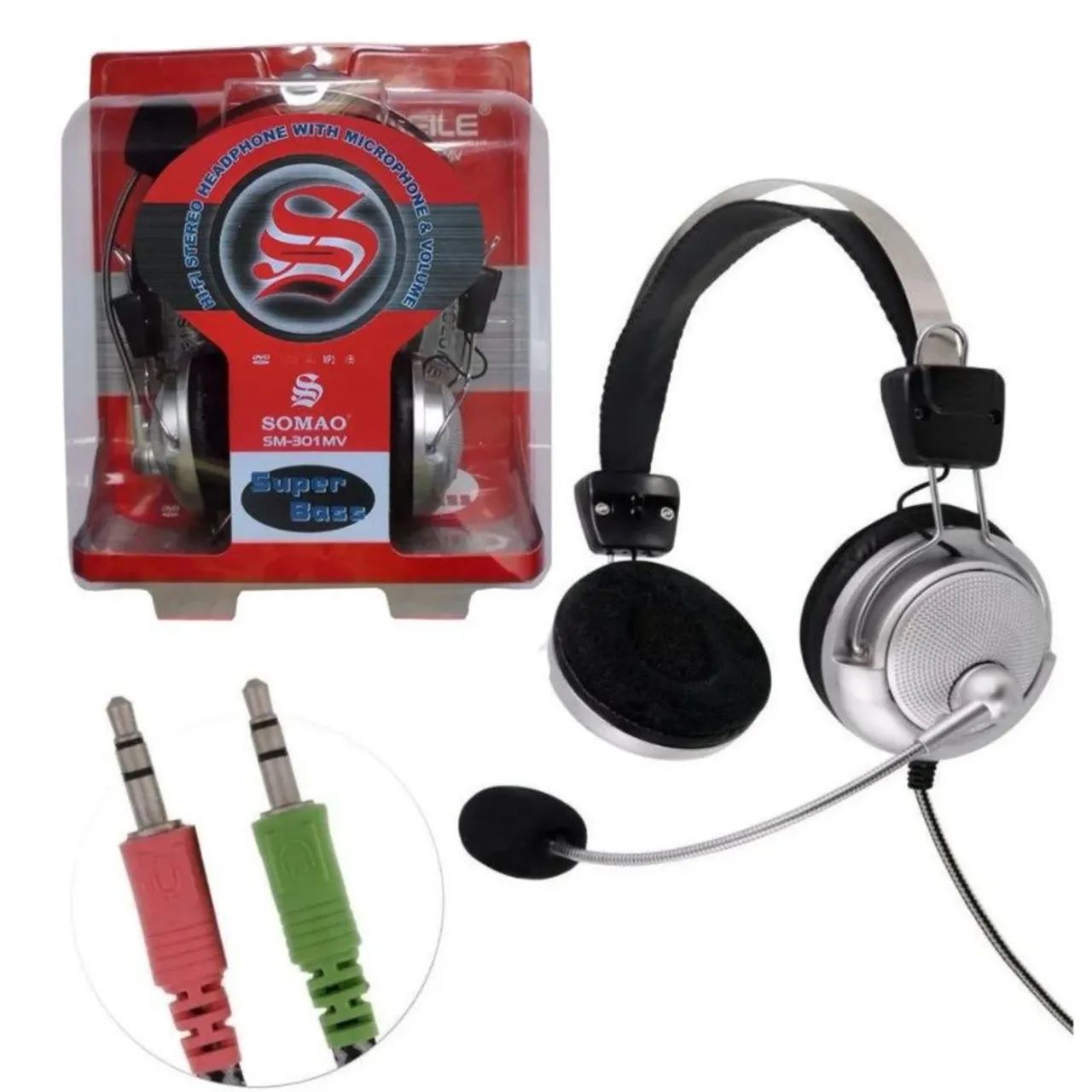 Fone de ouvido gamer uso geral com fio longo - Foto 2