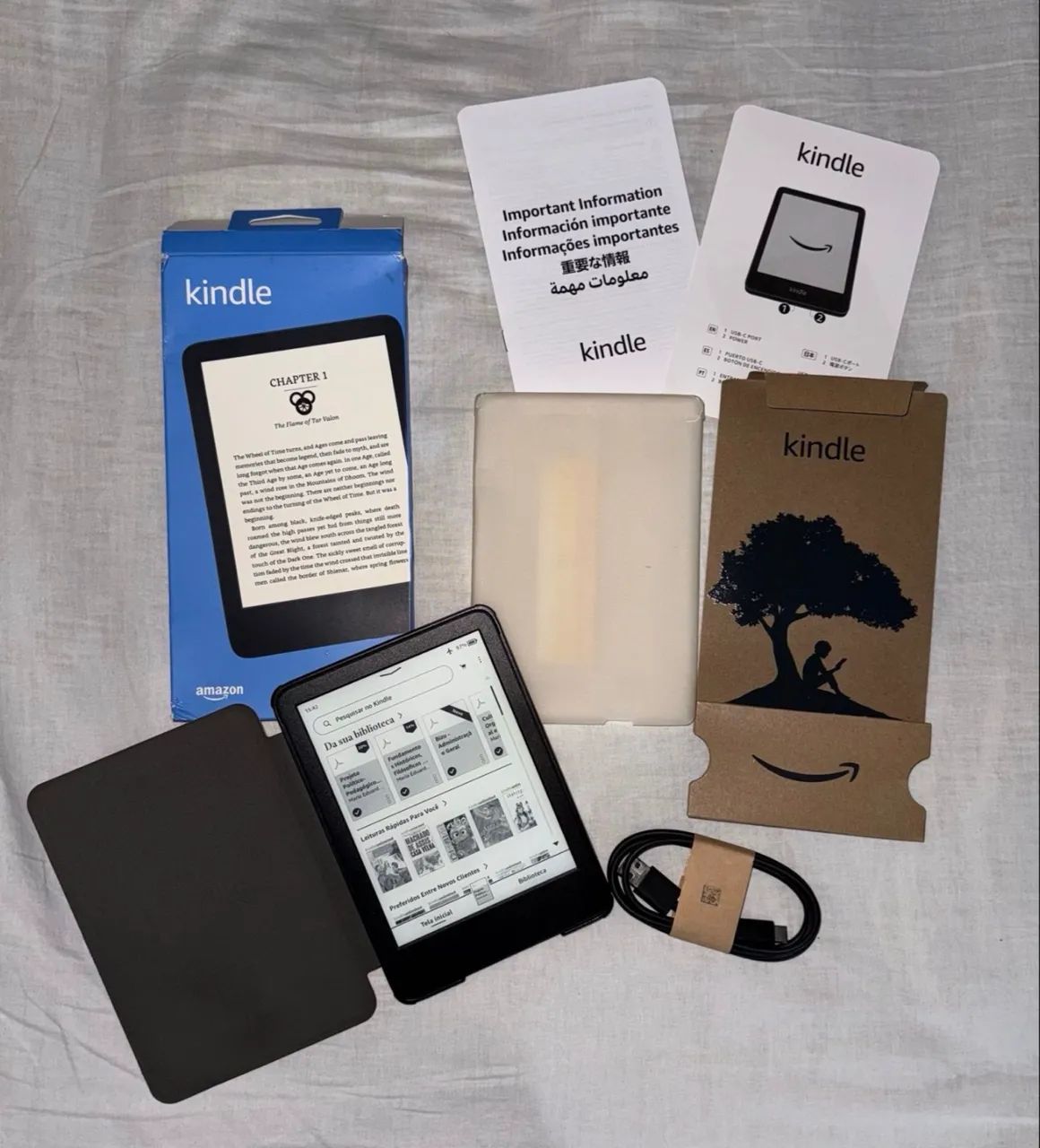 Kindle 11° Geração + Capa - 16gb - Preto - Com Luz Frontal