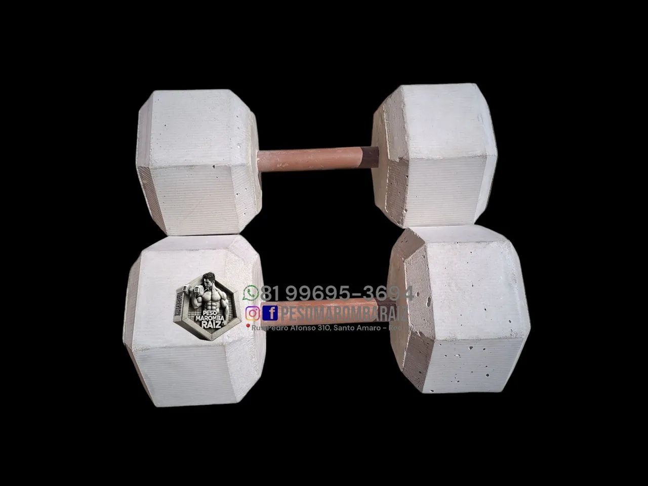 Halteres Par de 10kg - Concreto Sextavado - Foto 3