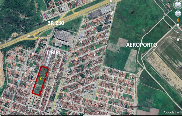 Área Terreno 16.146 m2 para loteamento ou MCMV em Santa Rita - Tibiri