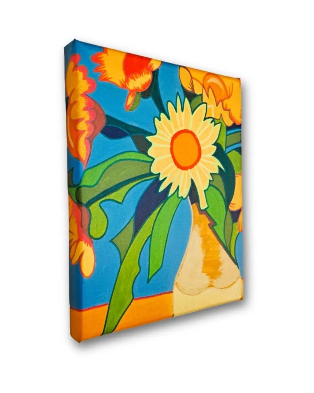 Mini quadro Decorativo De Jarro de Flores Pintado a mão - Foto 3