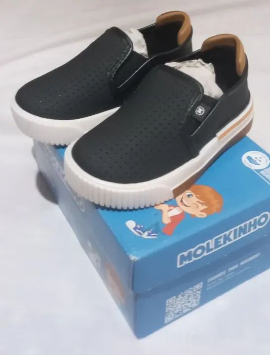 Tênis Molekinho Bebê - Tamanho 21 - Preto - Foto 5