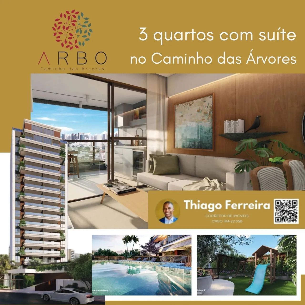 Arbo Caminho Das Árvores, 3 Quartos Distribuído Em 90M² E 1 Vaga De Garagem. 1AJNBEH - Foto 2
