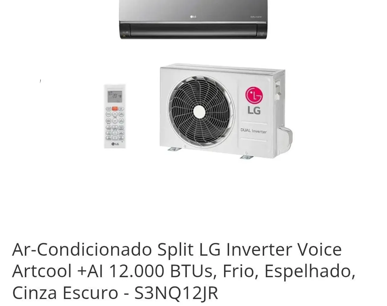 Ar-Condicionado Split LG Inverter Voice Artcool 12.000 BTUs