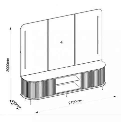 Rack e Painel Atlas P/ TV até 75" com Leds Super Lindo novo - Foto 2