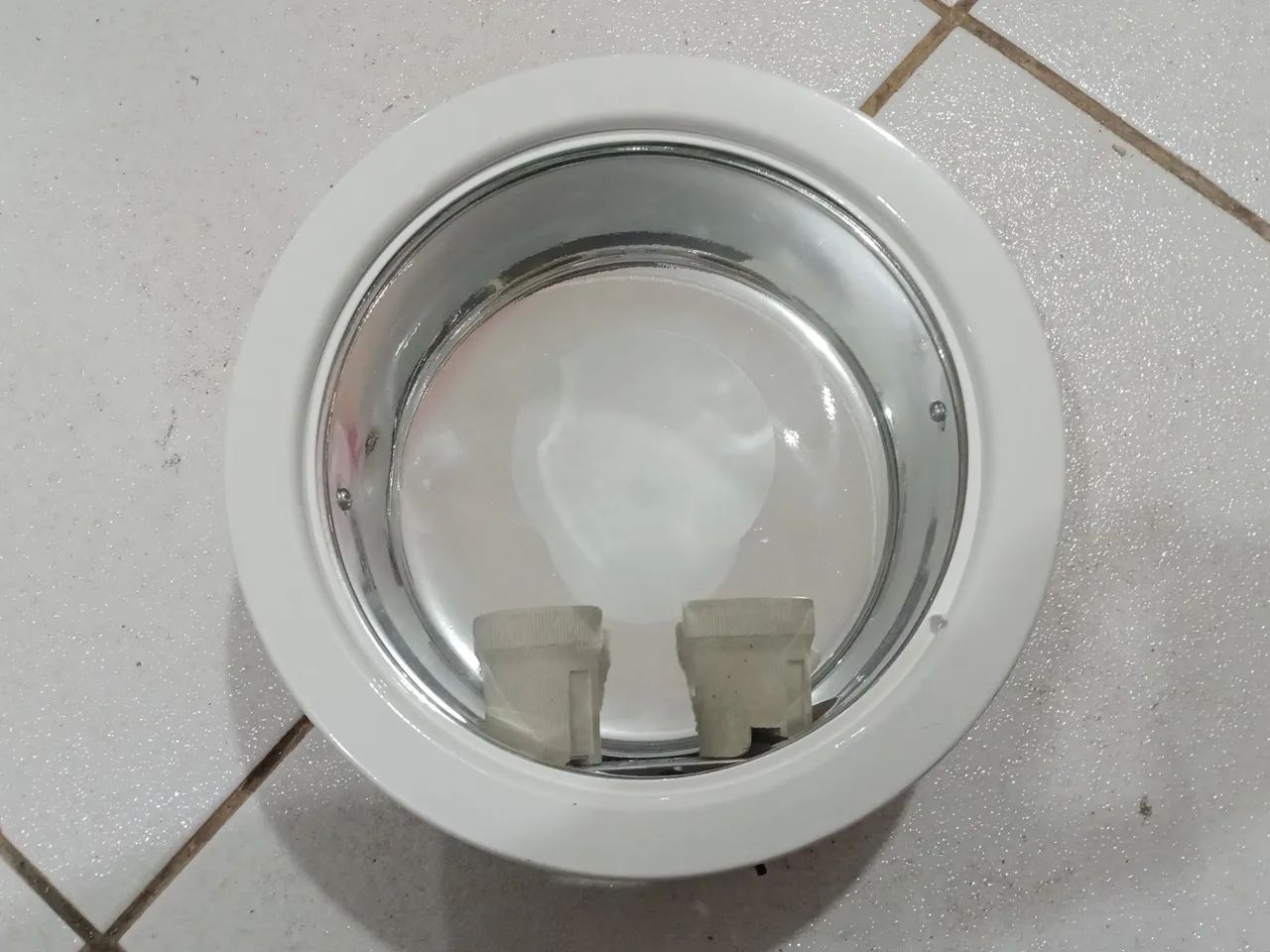 Luminária de Embutir com Vidro 2 Lâmpadas <br><br>Lâmpadas