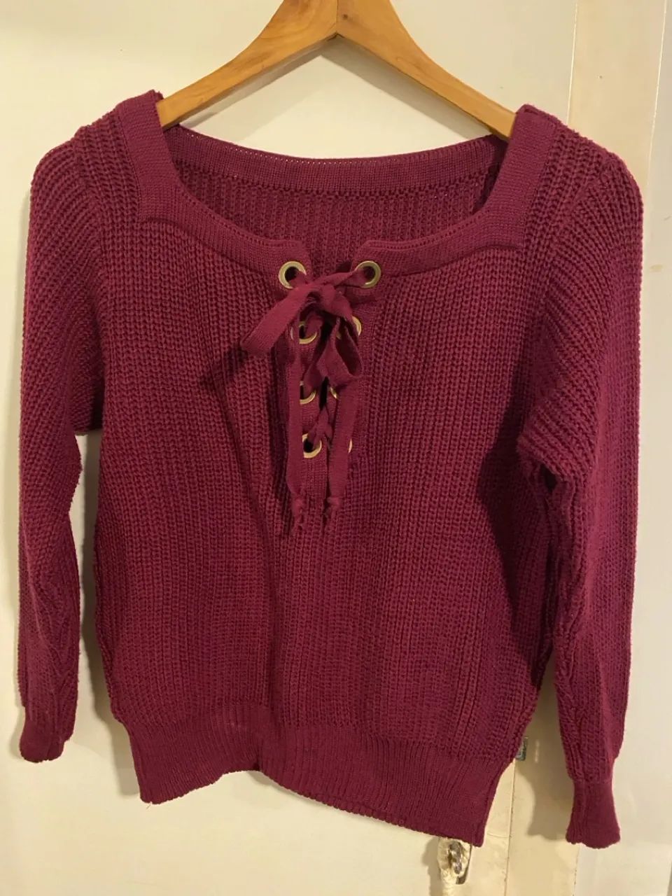Blusa de malha vinho M - Foto 2