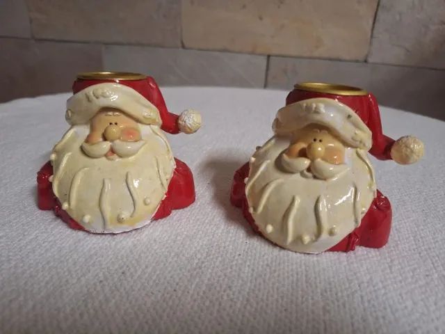 Par de Castiçais de Papai Noel