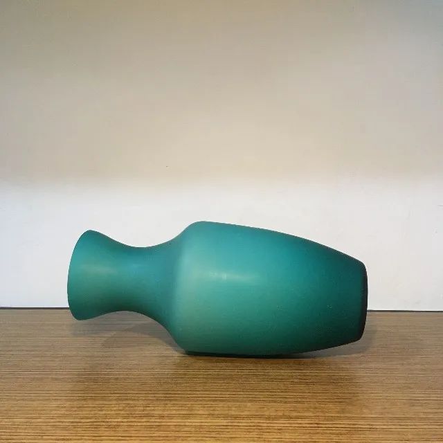 Vaso de vidro fosco/jateado, verde-azulado (turquesa). - Foto 5