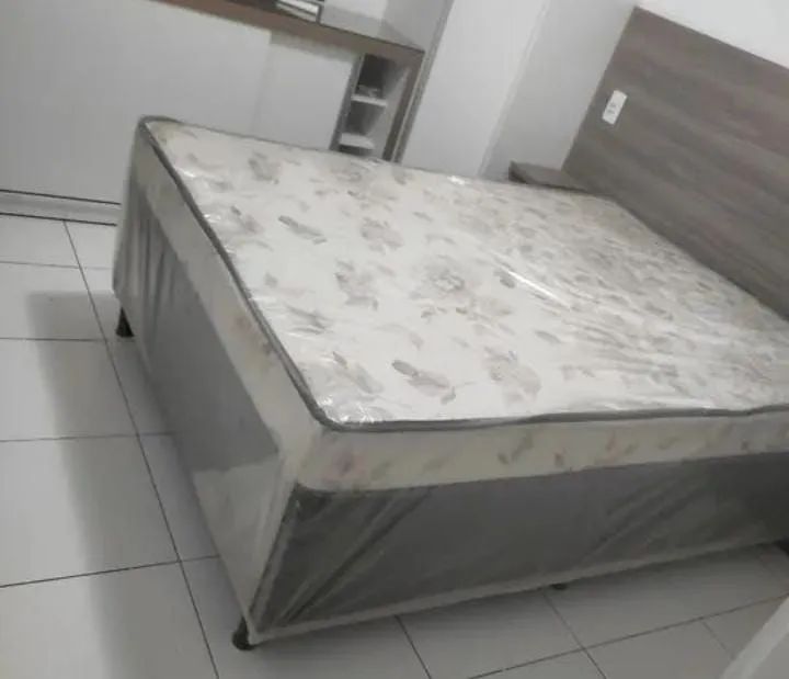 Cama Box Casal com Colchão 8cm - Desenho Moderno - Foto 3