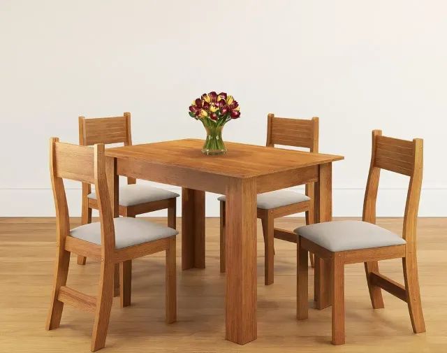 Mesa de Jantar Palace com Cadeiras bronze 