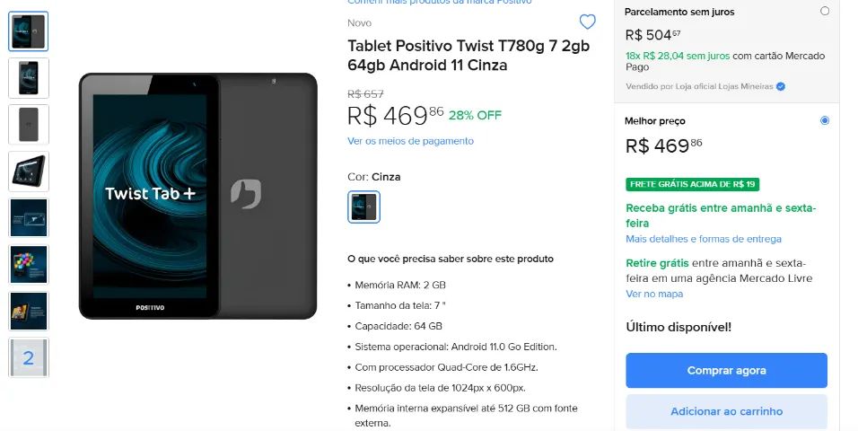 Tablet Positivo Zero na Caixa - Foto 5