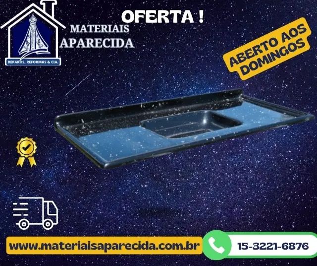 Pia Cozinha 1,20 Granito Sintetico Preto - nova