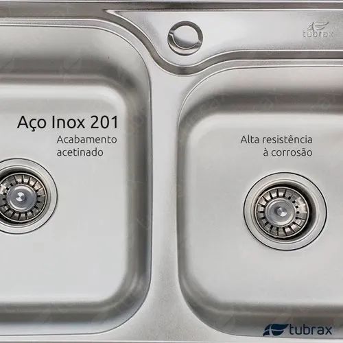 Cuba Dupla Cozinha Gourmet Aço Inox Luxo com Acessórios Tubrax Acetinado - Foto 4