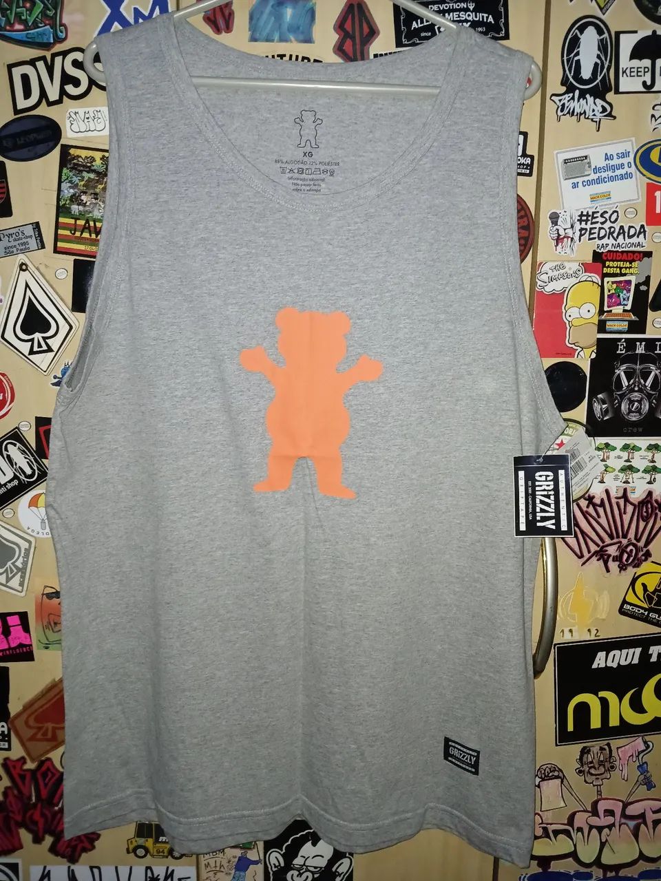 Camiseta Regata Grizzly Cinza - XG