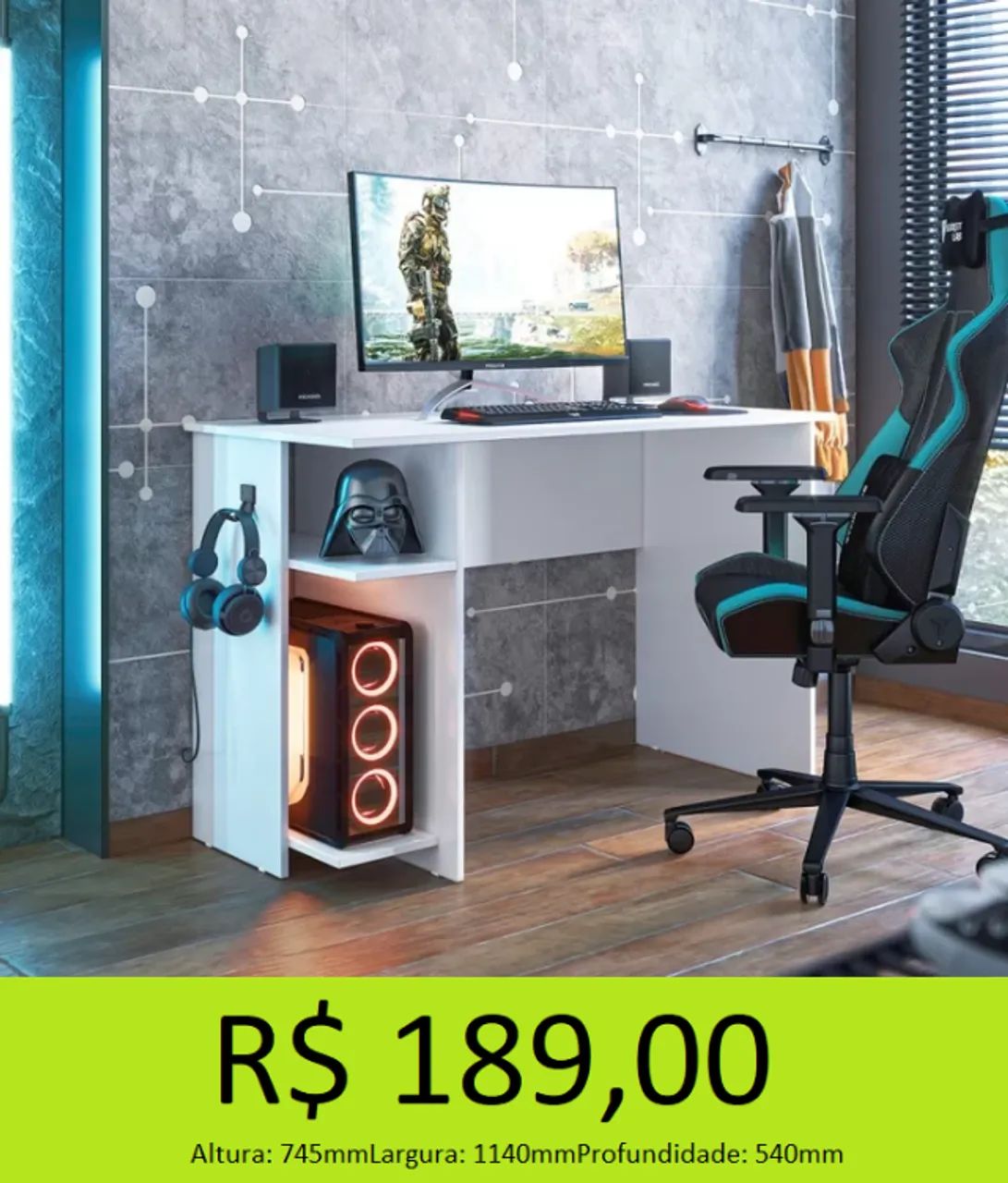 Escrivaninha gamer multi cores - Foto 2
