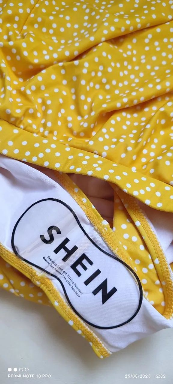 Conjunto de Praia Amarelo com Bolinhas - Foto 5