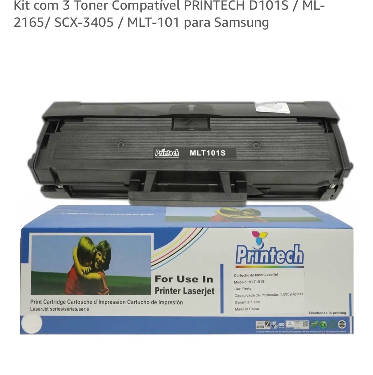 Kit com 3 Toner Compatível PRINTECH D101S / ML-2165/ SCX-3405 / MLT-101 - Foto 4