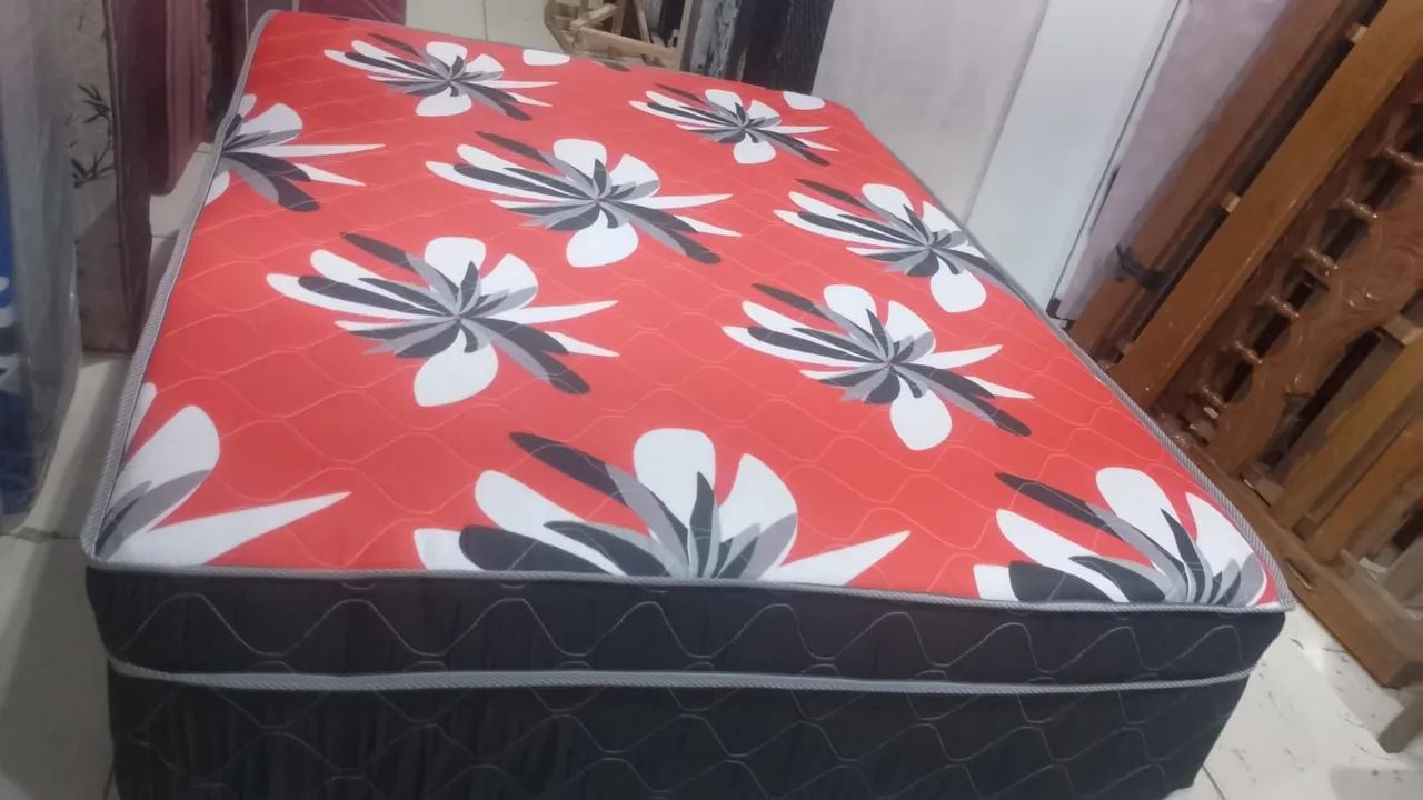 Cama Box Casal Espuma D45 Tecido Esponjado - Nova (ENTREGA GRÁTIS) - Foto 5