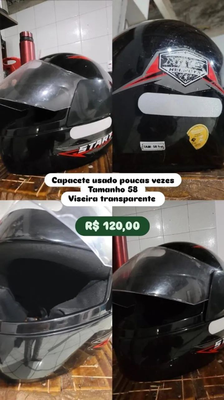 1 Capacete  motociclista pouco usado