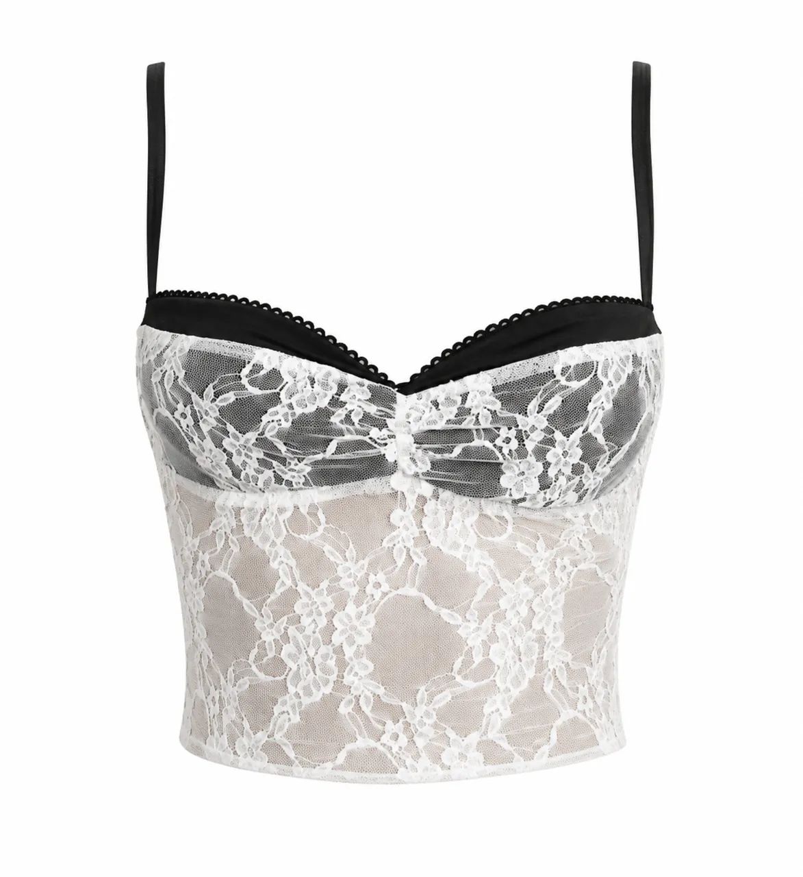 Cropped Feminino Rendado Ousado 
