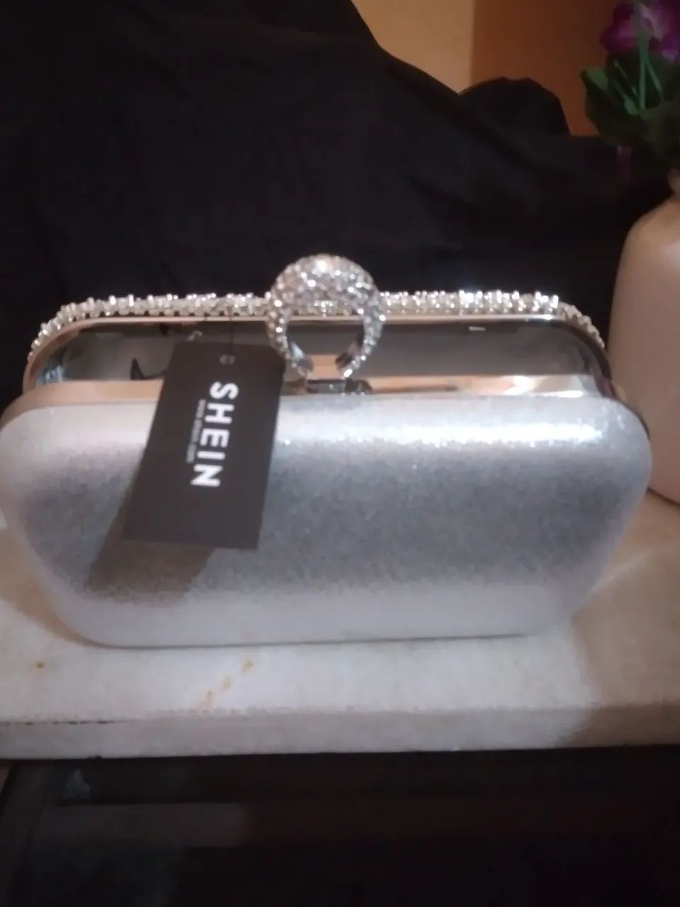 Bolsa clutch prateada elegante - Foto 3