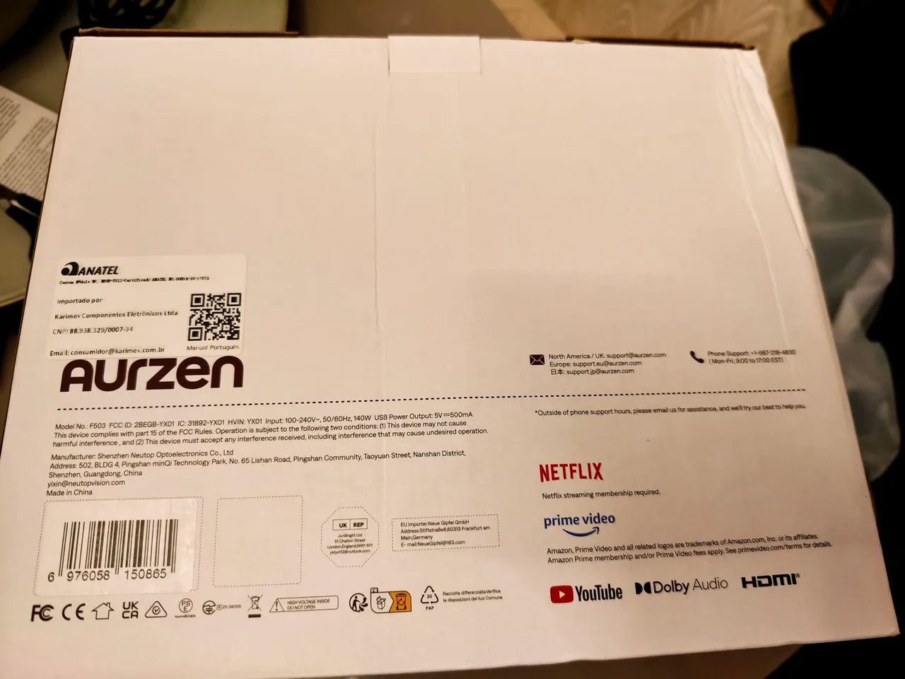 Projetor Inteligente 4K, AURZEN BOOM 3 sem uso - Foto 4