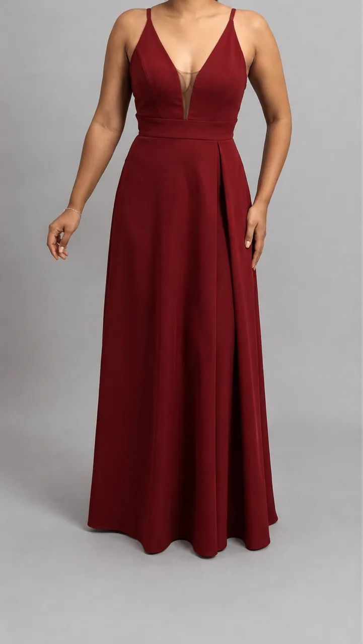 vestido longo feminino vermelho 36 - Foto 2